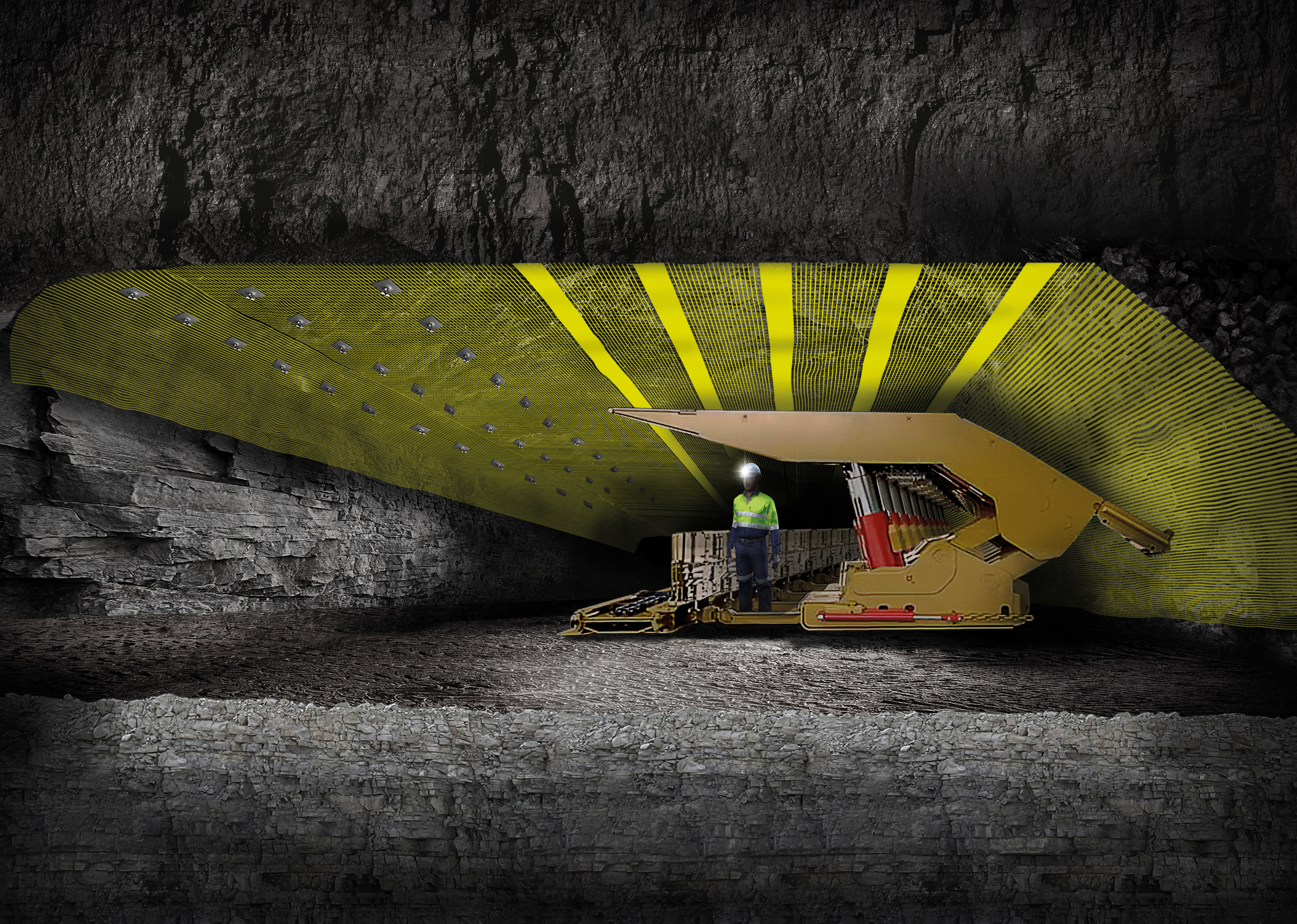 Высокопрочная шахтная крепь: георешетка HUESKER Minegrid® для безопасного обрушения породы и поддержания лавы