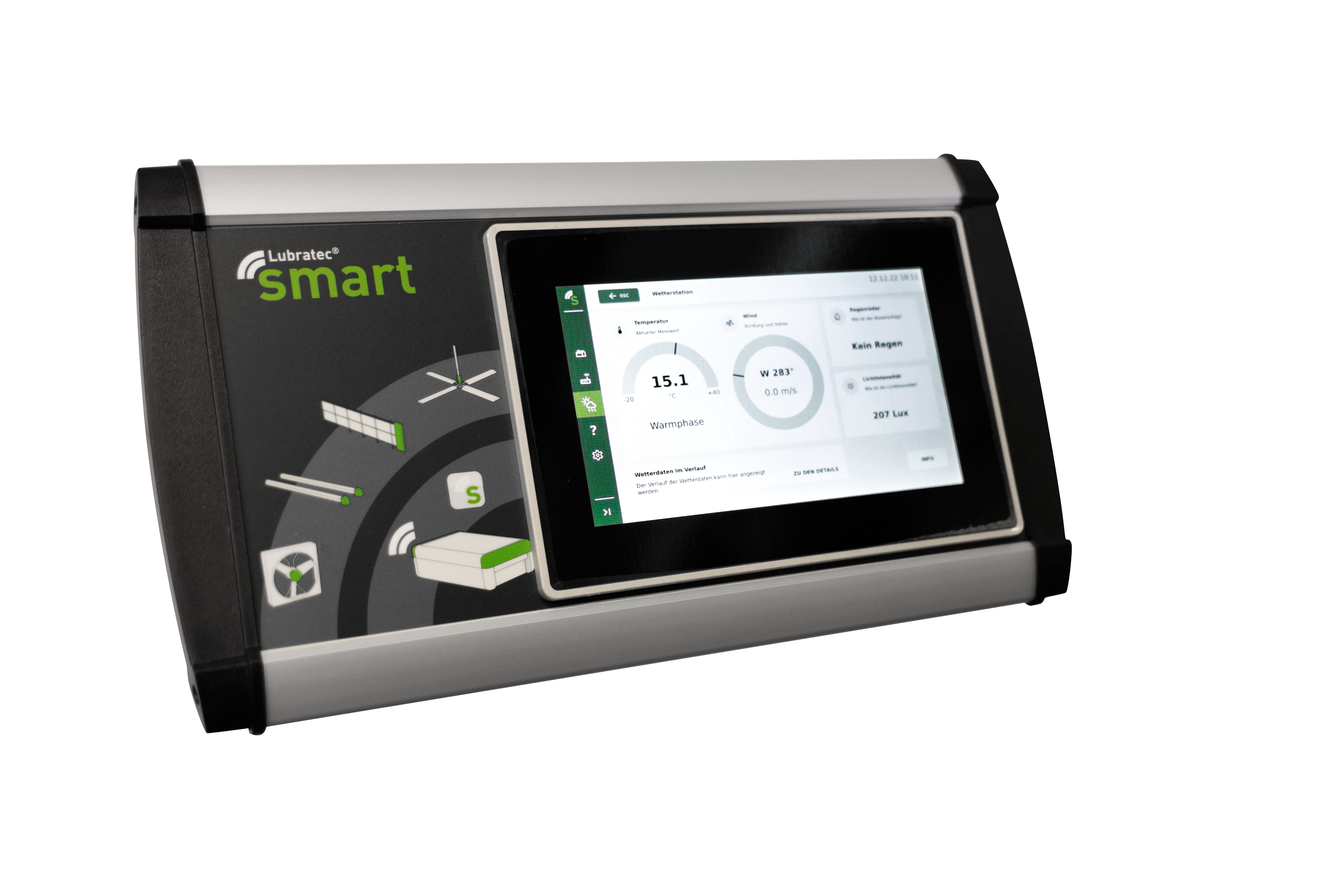 Lubratec SmartPad - централизованное управление вентиляцией и освещением в климатической системе коровника Lubratec SmartPad - быстрый обзор и управление продуктами в системе стабильного климат-контроля